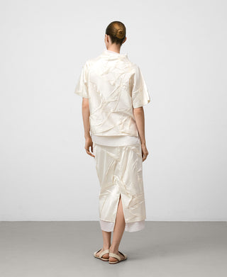 Blusa Cuello Alto Efecto Arrugado