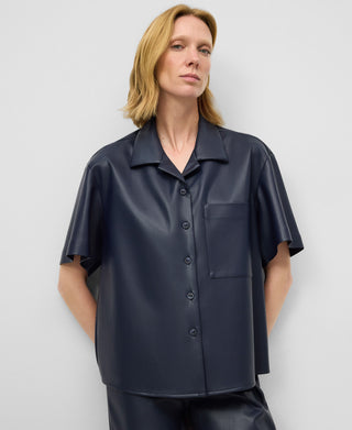 Camisa Manga Corta Efecto Piel