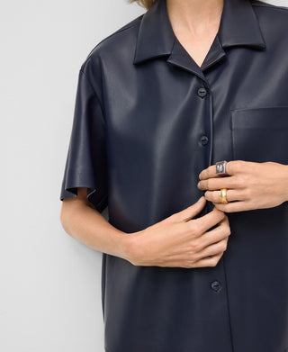 Camisa Manga Corta Efecto Piel