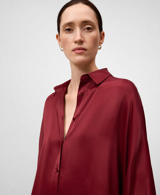 Camisa Oversize con Tejido Satinado
