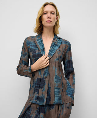 Blazer de Crinkle con Estampado