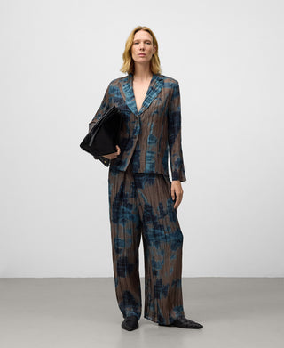 Blazer de Crinkle con Estampado