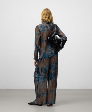 Blazer de Crinkle con Estampado