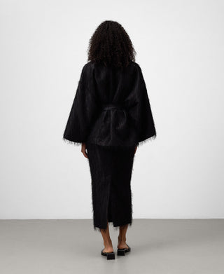 Chaqueta Kimono con Detalle de Flecos