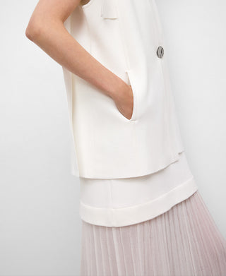 Chaleco de Punto con Piezas Laterales.