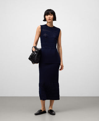 Blusa Peplum con Tejido Jacquard.