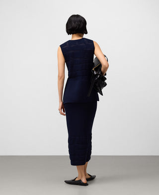 Blusa Peplum con Tejido Jacquard.