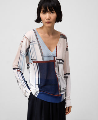 Sudadera Cuello Pico con Estampado.