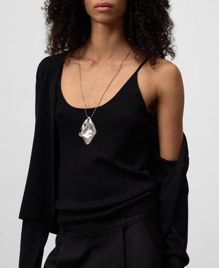 Camiseta de Tirantes con Tejido Metalizado