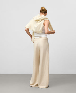 Pantalón Talle Alto con Pinzas de Lino.