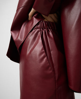 Pantalón Recto con Efecto Piel