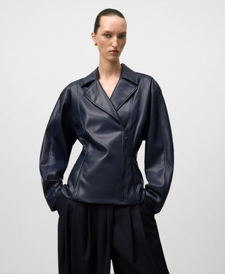 Chaqueta Biker Oversize Efecto Piel