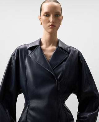 Chaqueta Biker Oversize Efecto Piel