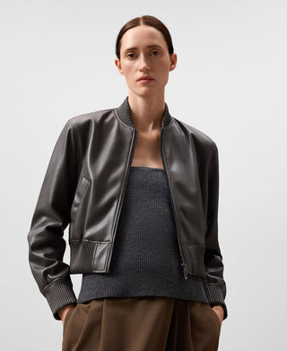 Chaqueta Bomber Efecto Piel