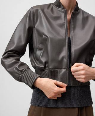 Chaqueta Bomber Efecto Piel