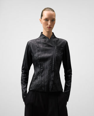 Chaqueta Biker Entallada Efecto Piel