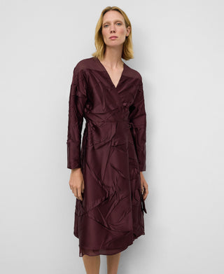 Vestido Manga Larga Efecto Arrugado