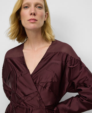 Vestido Manga Larga Efecto Arrugado