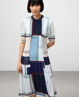 Vestido de Crinkle con Estampado Geométrico