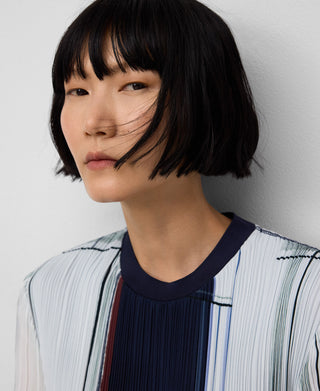 Vestido de Crinkle con Estampado Geométrico