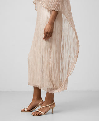 Vestido Manga Corta con Capa de Crinkle.