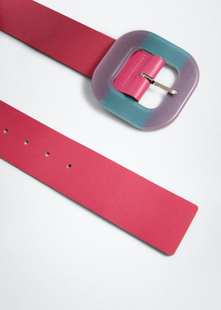 Cinturón Ancho Hebilla Cuadrada