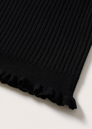 Camiseta Crop con Tejido Canalé