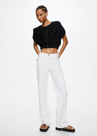 Camiseta Manga Corta con Costuras en Contraste