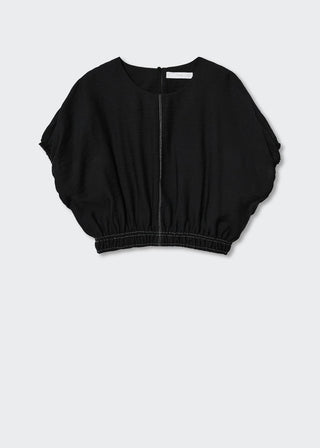 Camiseta Manga Corta con Costuras en Contraste