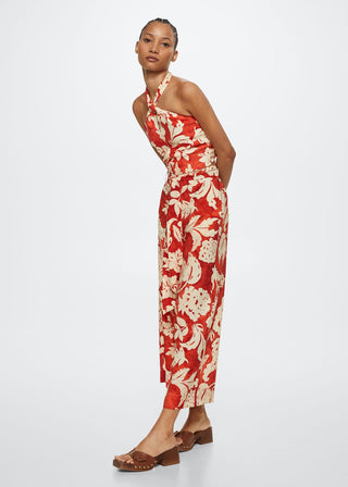 Blusa Cuello Halter con Estampado Floral