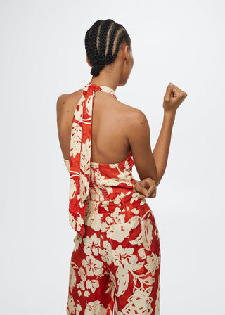 Blusa Cuello Halter con Estampado Floral