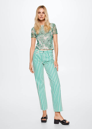 Camiseta Manga Corta con Estampado Floral