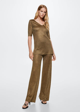 Camiseta Manga Corta de Canalé