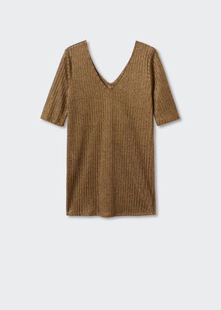 Camiseta Manga Corta de Canalé