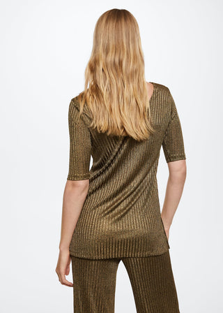 Camiseta Manga Corta de Canalé