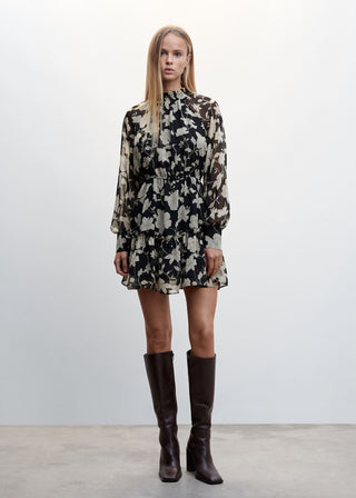 Vestido con Volantes Estampado Floral