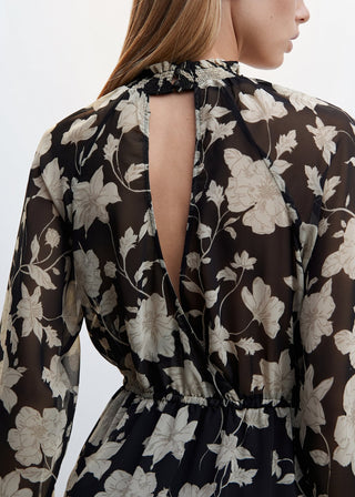 Vestido con Volantes Estampado Floral