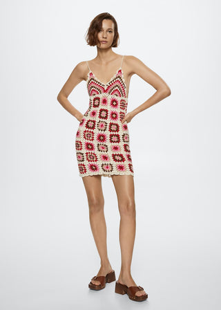 Vestido de Tirantes con Tejido de Crochet