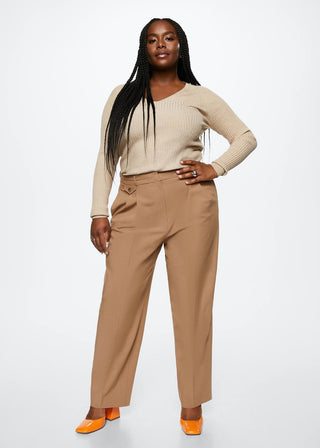 Sudadera Cuello V de Punto Acanalado