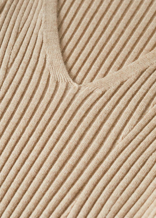 Sudadera Cuello V de Punto Acanalado