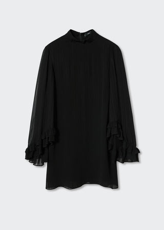 Vestido Mangas con Volantes de Gasa