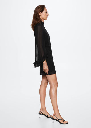 Vestido Mangas con Volantes de Gasa