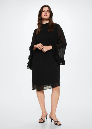 Vestido Mangas con Volantes de Gasa