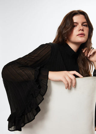 Vestido Mangas con Volantes de Gasa