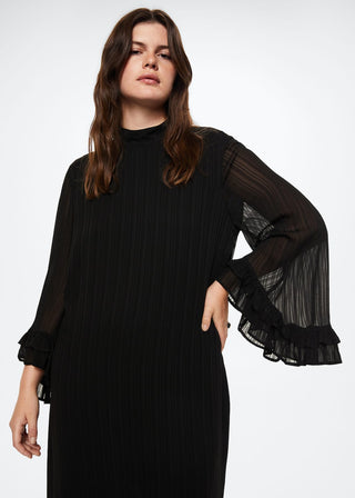 Vestido Mangas con Volantes de Gasa