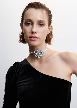 Camiseta Asimétrica de Terciopelo