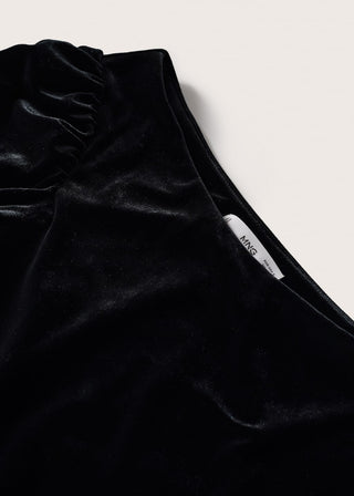 Camiseta Asimétrica de Terciopelo