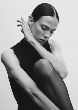 Camiseta Cuello Halter con Textura