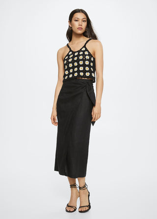 Camiseta de Tirantes con Calados Florales