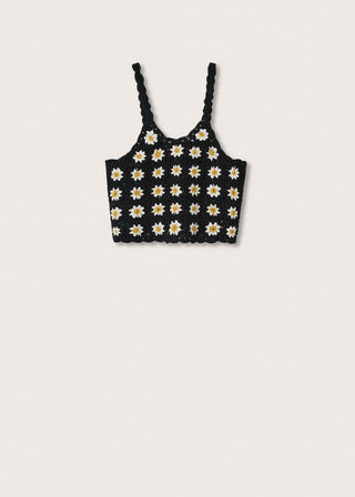 Camiseta de Tirantes con Calados Florales